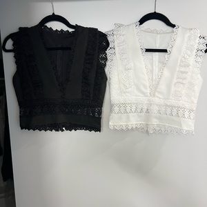 White or black beautiful crop top